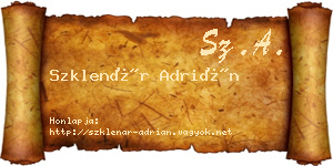 Szklenár Adrián névjegykártya